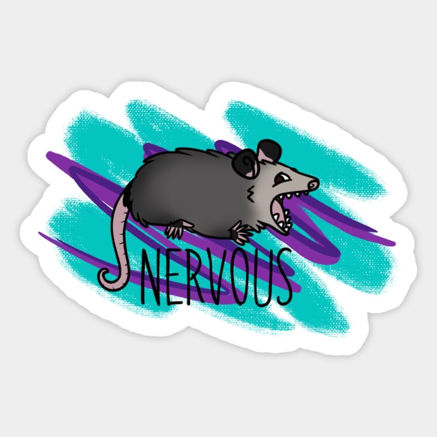 NERVOUS Sticker by possumtees